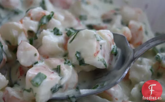 Ensalada De Camarones Con Albahaca Y Cebollino