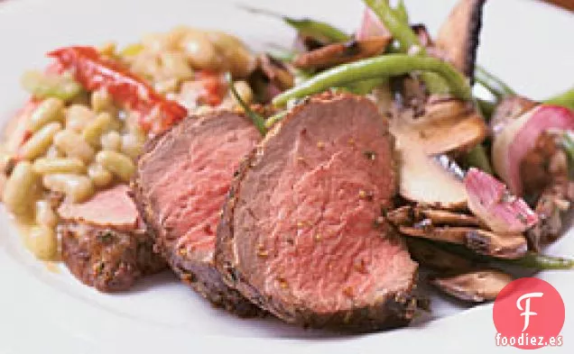 Filete De Ternera Asado Con Mostaza Integral Y Corteza De Hierbas