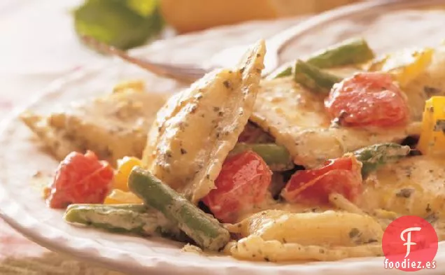 Ravioles de Primavera con Crema de Pesto