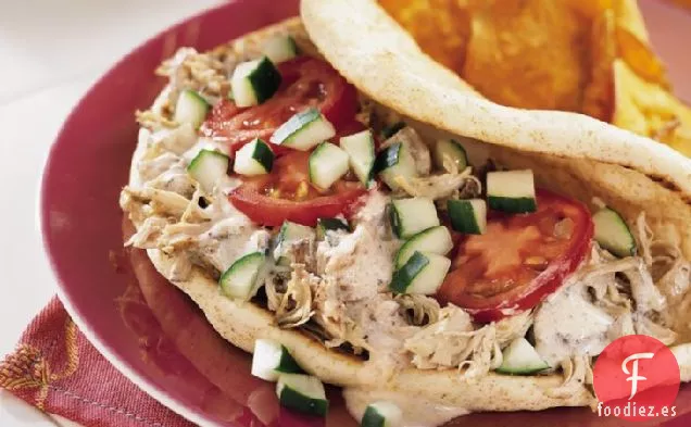 Pliegues de Pita de Pollo Griego de Cocción Lenta