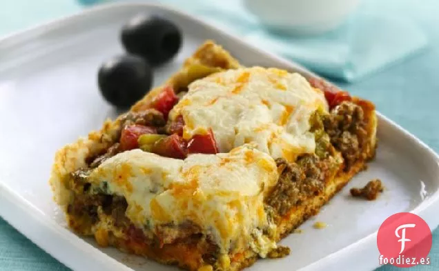 Cuadrados de Tacos de Plato Profundo