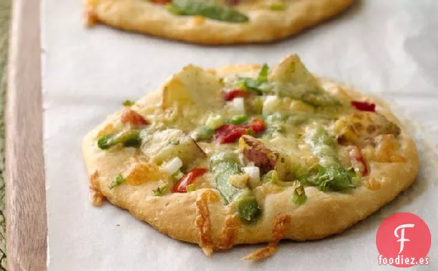 Pizzas Personales de Verduras de Jardín