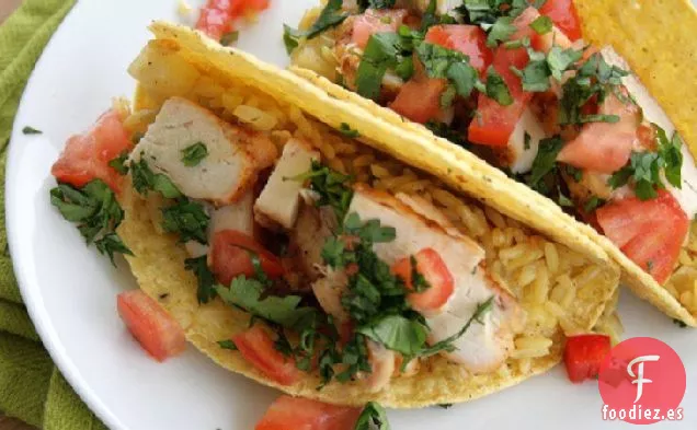 Tacos Rellenos de Pollo a La Parrilla Fajita