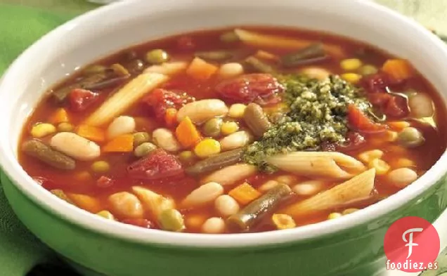 Sopa de Verduras Italiana de Cocción Lenta con Frijoles Blancos