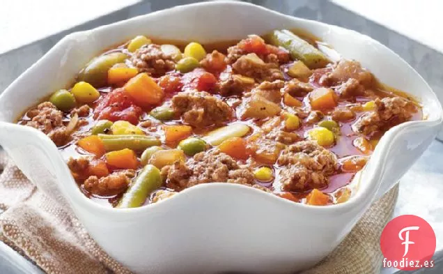 Sopa Fácil de Verduras y Carne de Res