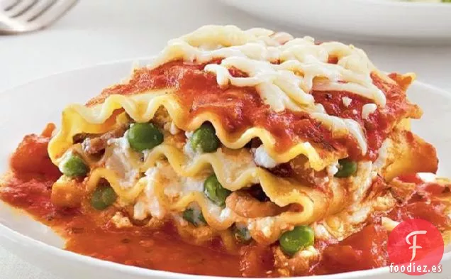 Cintas de Lasaña de Guisantes y Champiñones