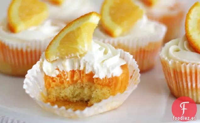 Cupcakes Cremosos de Sorbete de Naranja