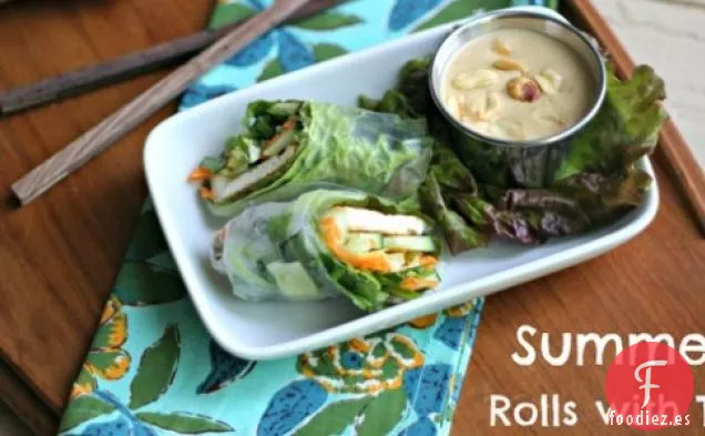 {tofu} Rollos De Verano Con Salsa De Maní