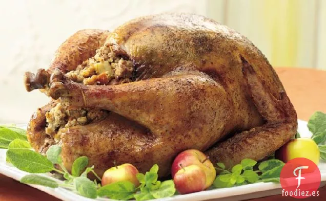 Pavo Asado con Especias de Miel y Relleno de Nuez de Manzana