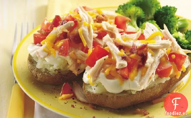 Patatas Cubiertas con Pollo y Tomate