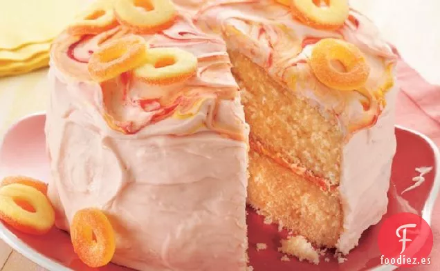 Pastel de Melocotón con Glaseado de Melocotón Agrio