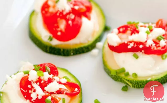 Bocados de Calabacín y Pimiento Rojo Asado