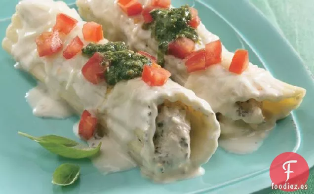 Manicotti de Pollo al Pesto