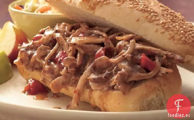 Hoagies de Pollo Grandes y Picantes de Cocción Lenta