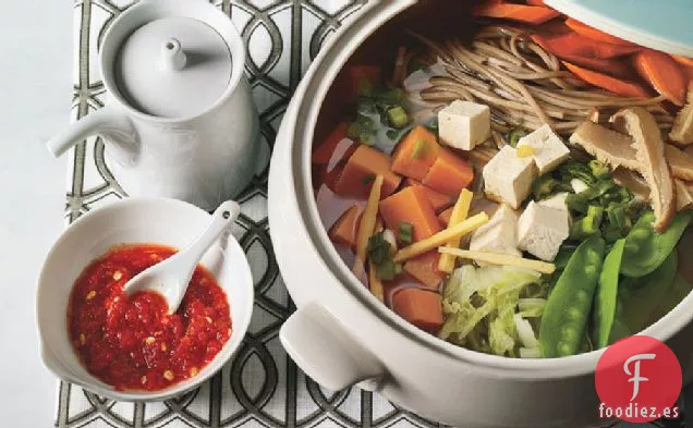 Udon Con Caldo De Champiñones, Col Y Ñame