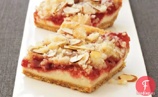 Barras de Tarta de Queso y Cerezas