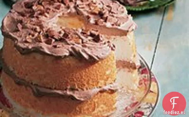 Pastel de Ángel con Barra de Caramelo Baja en Grasa