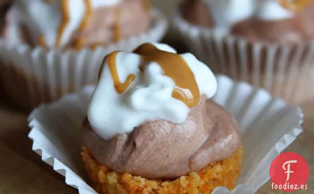 Mini Pasteles de Mantequilla de Cacahuete y Chocolate