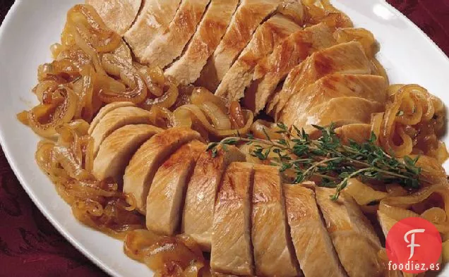 Lomos de Pavo con Cebollas Caramelizadas