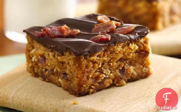 Barras de Mantequilla de Maní y Tocino Cubiertas de Chocolate