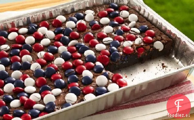 Brownies Rojos, Blancos y Azules con Tapa de Caramelo