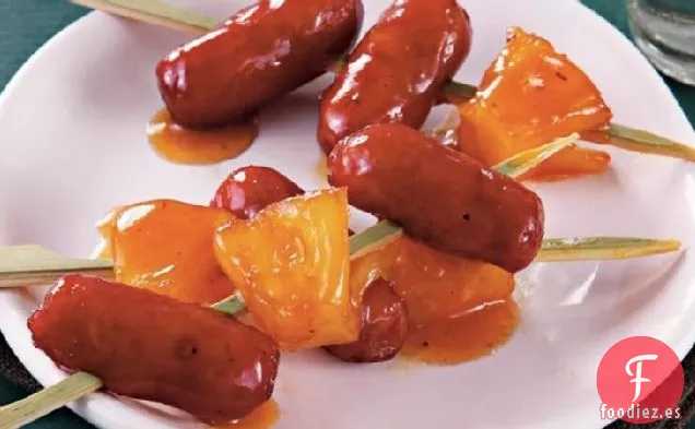Salchichas de Cóctel Glaseadas de Piña de Cocción Lenta