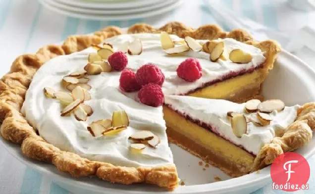 Tarta de Crema de Frambuesa y Limón con Corteza de Almendra