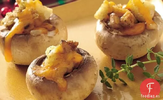 Champiñones Rellenos de Queso Cheddar