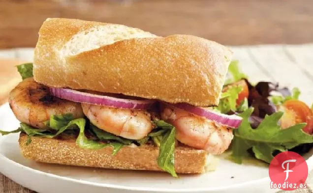 Camarón a la parrilla Po'boy