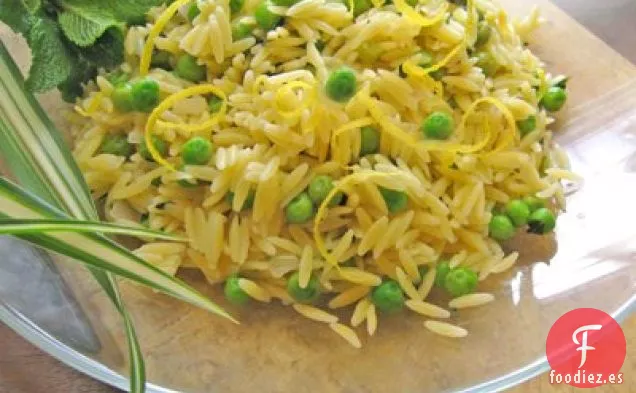 Orzo Y Guisantes Con Menta Y Ralladura De Limón