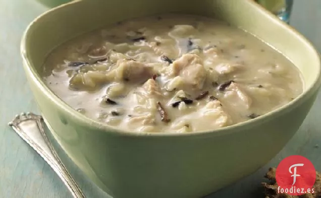 Sopa Rápida de Arroz Salvaje con Pavo