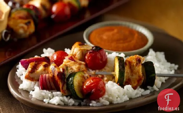 Brochetas Chipotle de Pollo y Verduras