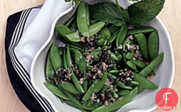 Guisantes De Azúcar Con Aderezo De Menta