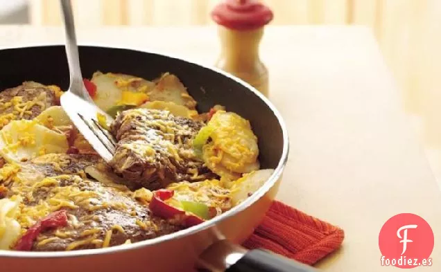 Sartén de Carne con Queso y Patatas