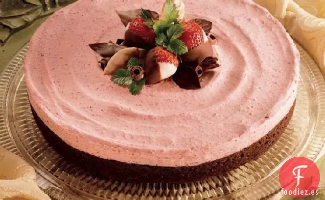 Torta de Mousse de Brownie de Fresa