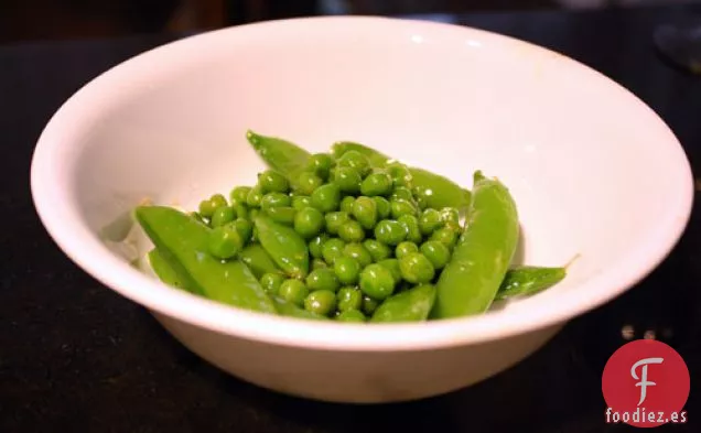 Cena De Esta Noche: Guisantes Verdes Y Guisantes De Azúcar En Aderezo De Sésamo