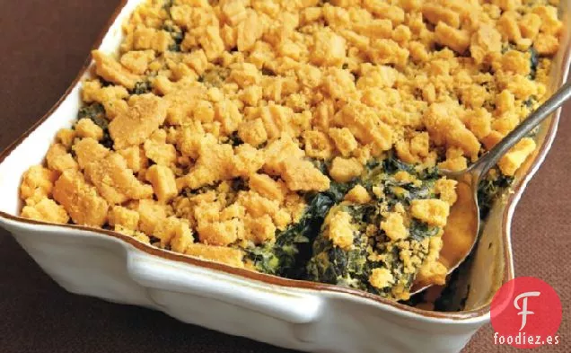 Cazuela de Espinacas y Paja de Queso