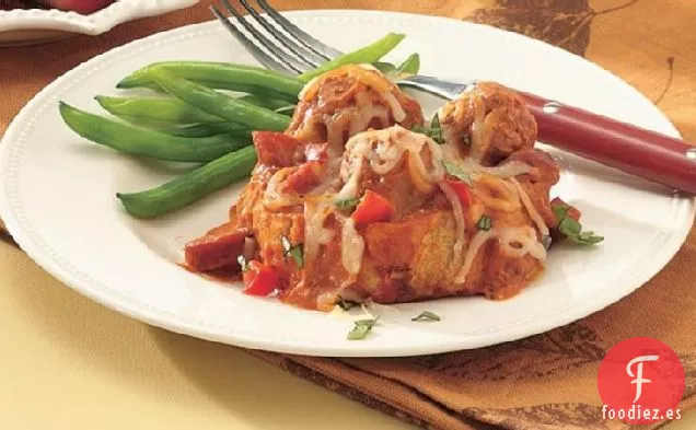 Cazuela de Sándwich de Pizza de Albóndigas