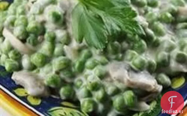Guisantes Cremosos con Champiñones