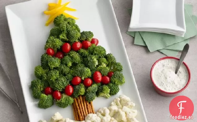Plato de Verduras de Árbol de Navidad