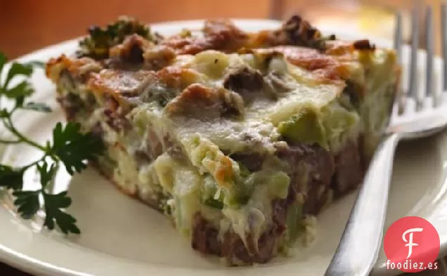 Pastel de Ternera, Brócoli y Champiñones Increíblemente Fácil