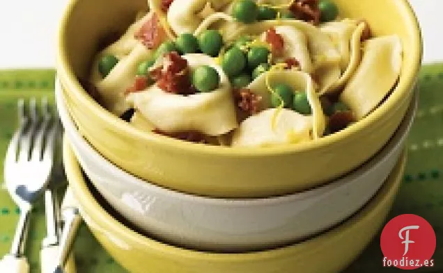 Tortellini De Limón Con Guisantes Y Jamón