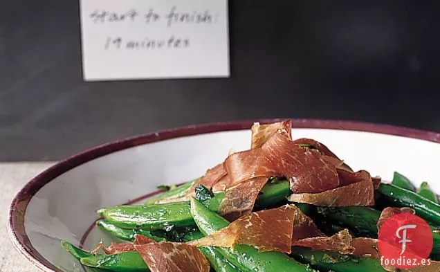 Ensalada de Guisantes y Jamón con Broche de Azúcar