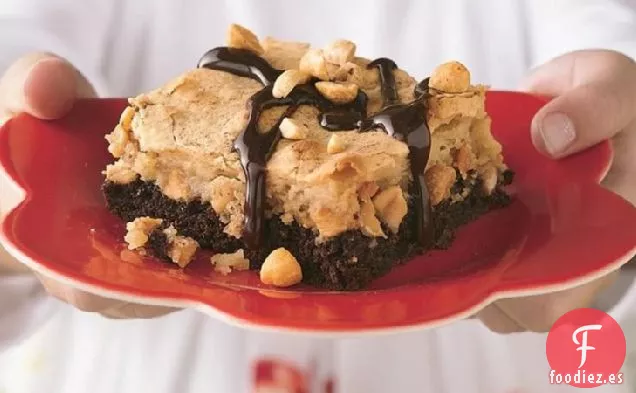 Pastel de Mantequilla de Cacahuete y Chocolate Pegajoso