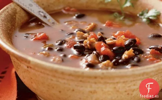 Frijoles Negros Picantes de Cocción Lenta y Chile para Barbacoa