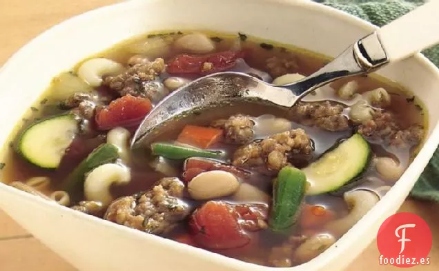 Minestrone con Salchicha italiana