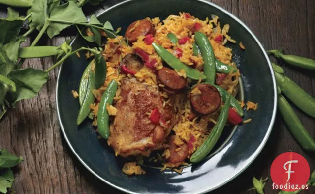 Rápido Paella De Pollo Con Guisantes