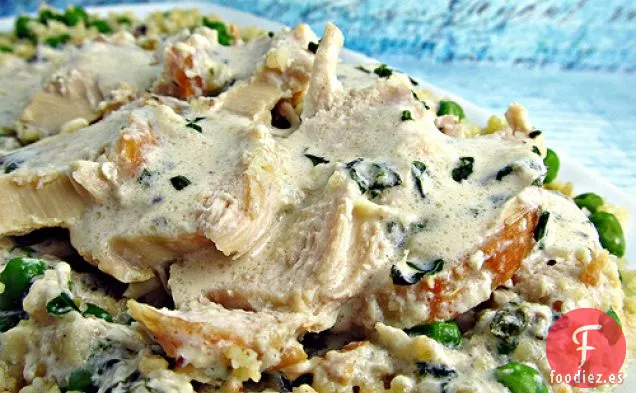 Pollo al Estragón Con Cuscús de Guisante Dulce