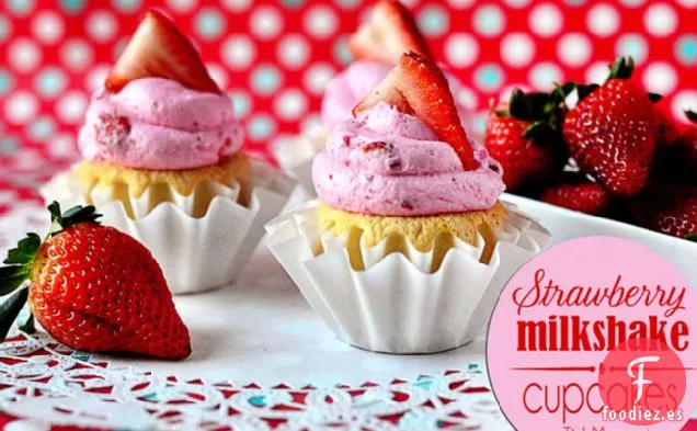 Cupcakes de Batido de Fresa