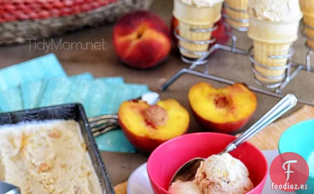 Melocotones de Azúcar Moreno Tostados y Crema Pastelera Congelada